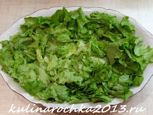 салат Цезарь - листья салата