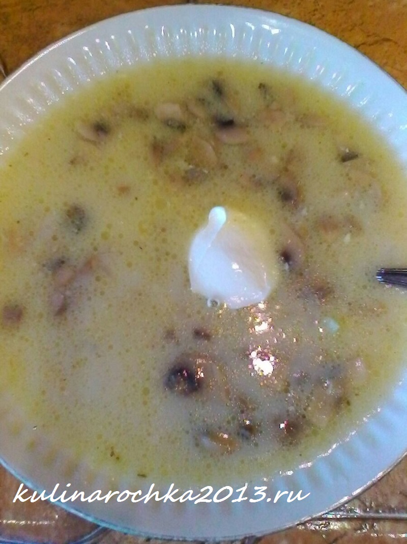 суп грибной с сыром